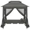 45073  Outdoor Convertible Swing Bench with Canopy Anthracite 220x160x240 cm Steel