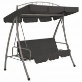 45074  Outdoor Convertible Swing Bench with Canopy Anthracite 198x120x205 cm Steel