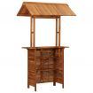 Outdoor Bar Table with Rooftop 122x106x217 cm Solid Acacia Wood