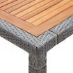 Garden Table Grey 200x150x74 cm Poly Rattan and Acacia Wood