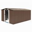 Garden Shed 257x398x178 cm Metal Brown