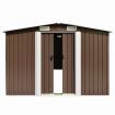 Garden Shed 257x398x178 cm Metal Brown