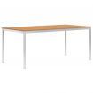 Garden Dining Table 180x90x75 cm Solid Teak Wood and Stainless Steel