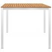 Garden Dining Table 180x90x75 cm Solid Teak Wood and Stainless Steel