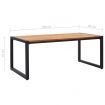 Garden Table with U-shaped Legs 180x90x75 cm Solid Acacia Wood