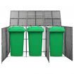 Triple Wheelie Bin Shed Anthracite 229x78x120 cm Poly Rattan