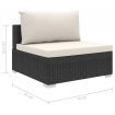 4 Piece Garden Lounge Set with Cushions Poly Rattan Black