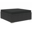 4 Piece Garden Lounge Set with Cushions Poly Rattan Black