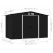 Garden Storage Shed Anthracite Steel 257x205x178 cm