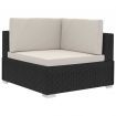 4 Piece Garden Sofa Set with Cushions Poly Rattan Black