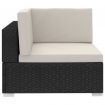 4 Piece Garden Sofa Set with Cushions Poly Rattan Black