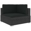 4 Piece Garden Sofa Set with Cushions Poly Rattan Black