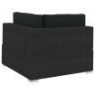 4 Piece Garden Sofa Set with Cushions Poly Rattan Black