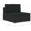 4 Piece Garden Sofa Set with Cushions Poly Rattan Black