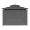 Gazebo with Curtains 600x298x270 cm Anthracite