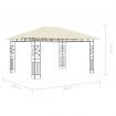 Gazebo with Mosquito Net 4x3x2.73 m Cream 180 g/m²