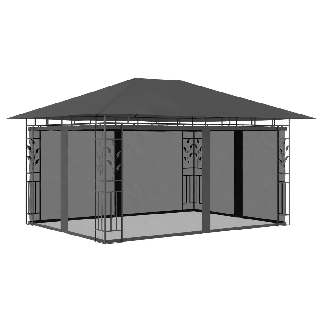 vidaXL Gazebo with Mosquito Net 4x3x2.73 m Anthracite 180 g/cubic metre