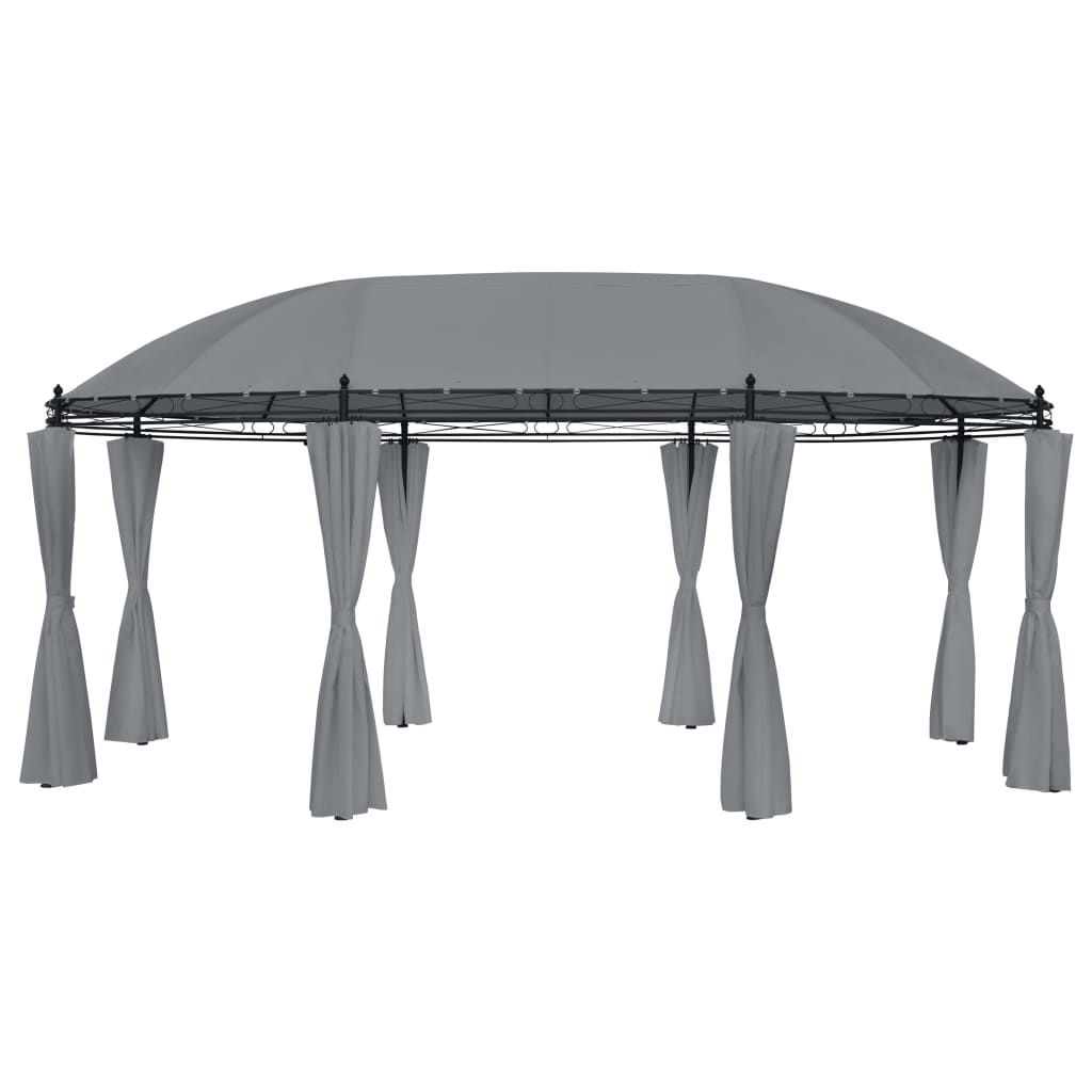 Gazebo with Curtains 530x350x265 cm Anthracite