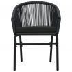 Garden Chairs 2 pcs Black PVC Rattan