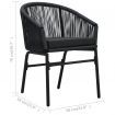 Garden Chairs 2 pcs Black PVC Rattan