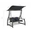 3-seater Garden Swing Bench with Canopy Poly Rattan Grey