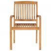 Stacking Garden Dining Chairs 2 pcs Solid Teak Wood