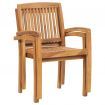 Stacking Garden Dining Chairs 2 pcs Solid Teak Wood