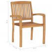 Stacking Garden Dining Chairs 2 pcs Solid Teak Wood