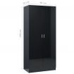 Wardrobe High Gloss Black 90x52x200 cm Chipboard