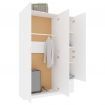 3-Door Wardrobe White 120x50x180 cm Chipboard