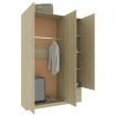 3-Door Wardrobe Sonoma Oak 120x50x180 cm Chipboard