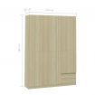 3-Door Wardrobe Sonoma Oak 120x50x180 cm Chipboard