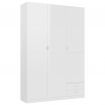 3-Door Wardrobe High Gloss White 120x50x180 cm Chipboard