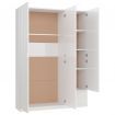 3-Door Wardrobe High Gloss White 120x50x180 cm Chipboard