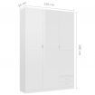 3-Door Wardrobe High Gloss White 120x50x180 cm Chipboard