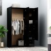 3-Door Wardrobe High Gloss Black 120x50x180 cm Chipboard