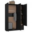 3-Door Wardrobe High Gloss Black 120x50x180 cm Chipboard