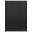 3-Door Wardrobe High Gloss Black 120x50x180 cm Chipboard