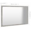 Bathroom Mirror Concrete Grey 60x1.5x37 cm Chipboard