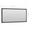 Bathroom Mirror Grey 80x1.5x37 cm Chipboard