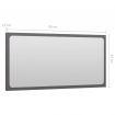 Bathroom Mirror High Gloss Grey 80x1.5x37 cm Chipboard