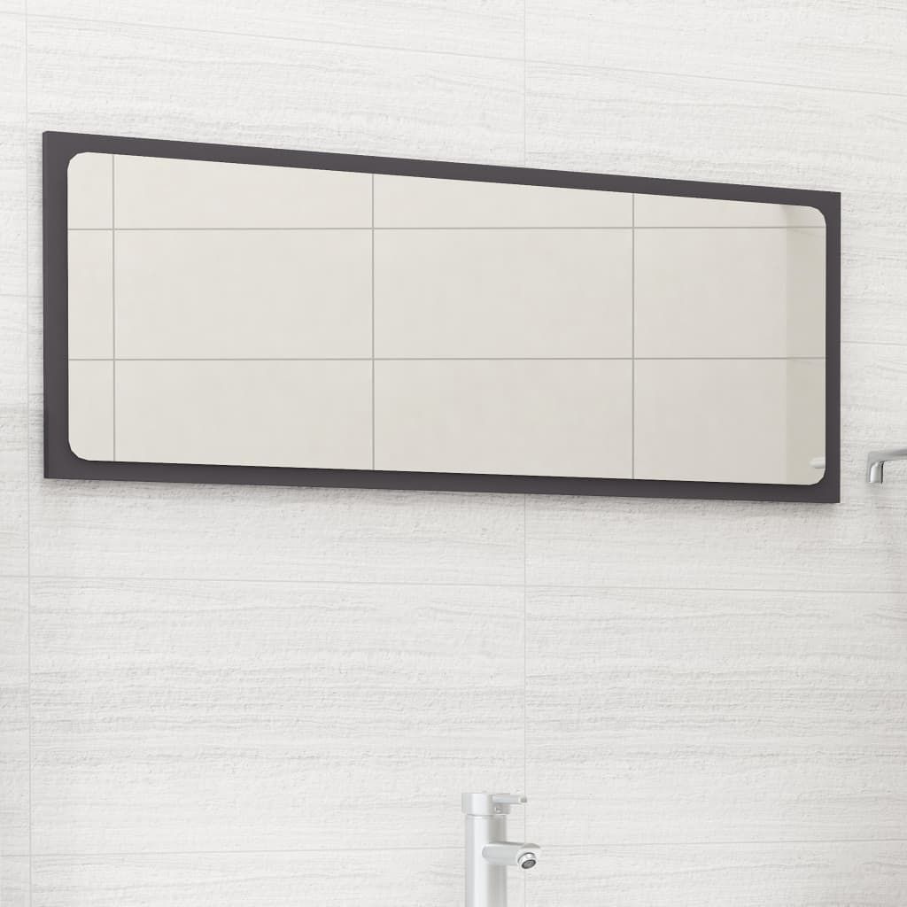 Bathroom Mirror Grey 90x1.5x37 cm Chipboard