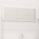 Bathroom Mirror High Gloss White 90x1.5x37 cm Chipboard