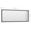 Bathroom Mirror High Gloss Grey 100x1.5x37 cm Chipboard