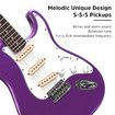 Melodic Stratocaster SSS Electric Guitar with 15W Amplifier Metallic Purple