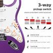 Melodic Stratocaster SSS Electric Guitar with 15W Amplifier Metallic Purple