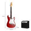 Melodic Stratocaster SSS Electric Guitar with15W Amplifier Dakota Red