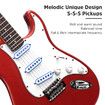 Melodic Stratocaster SSS Electric Guitar with15W Amplifier Dakota Red