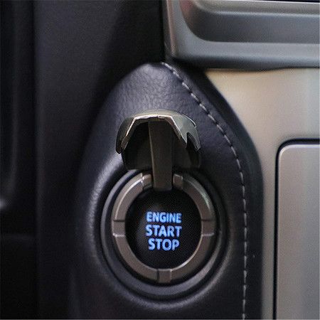 Car Engine Ignition Push Start Button Cover Black Panther Marvel Gifts Universal Button Decoration Ring Auto Start Stop Button Cover Anti-Scratch Matt Black 
