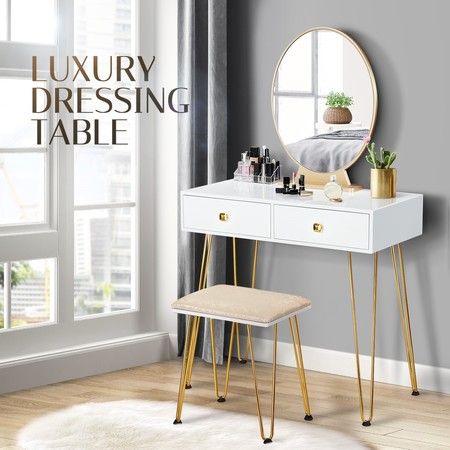 Stool Set Makeup Dressing Table, Vanity Table With Chair